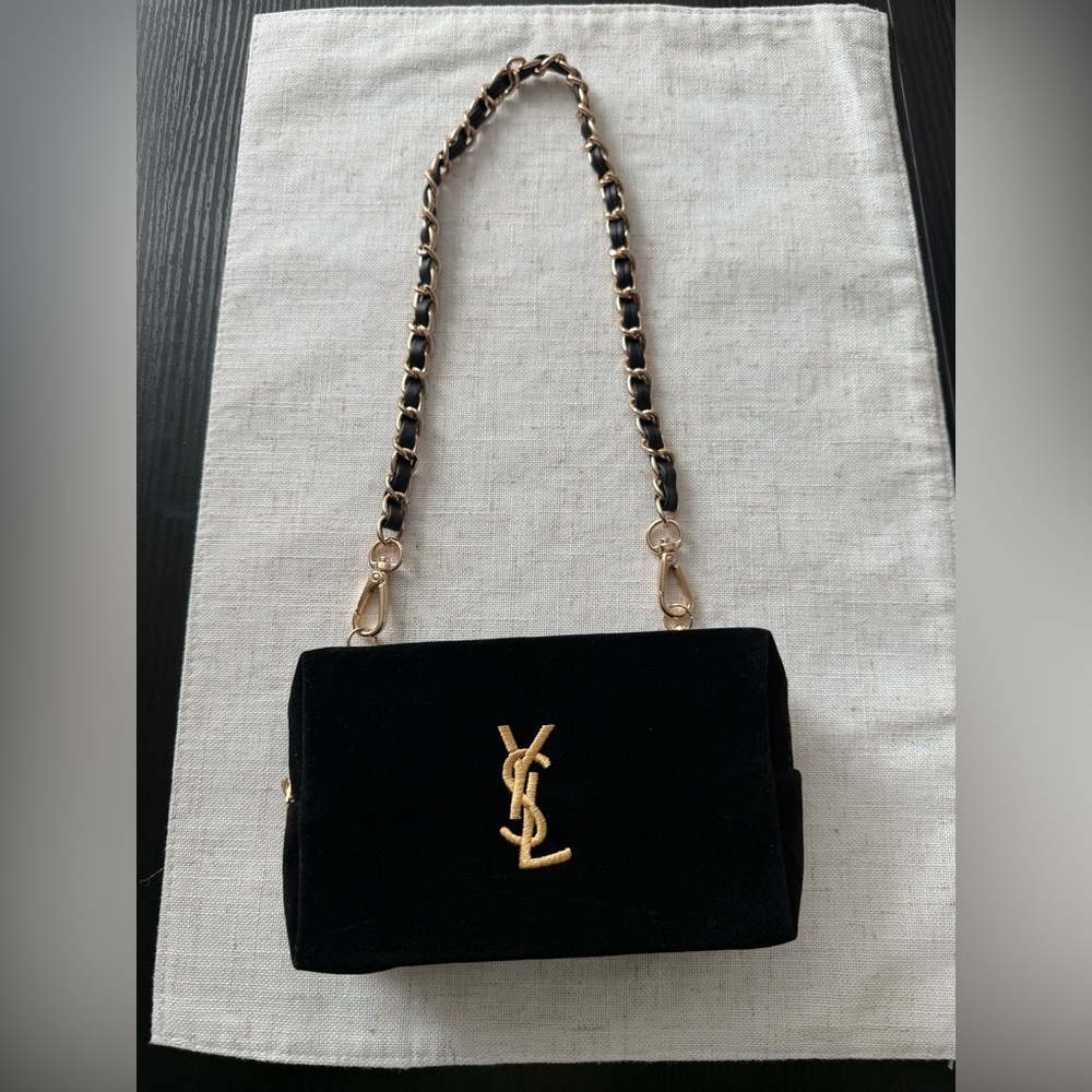 YSL Velvet Cosmetics Pouch turned Pochette Shoulder Bag